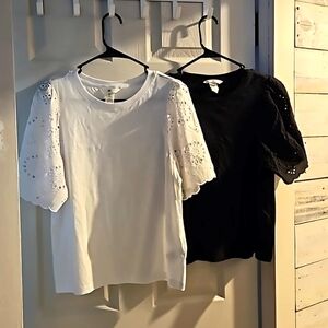H&M lot of 2 embellished t-shirts
